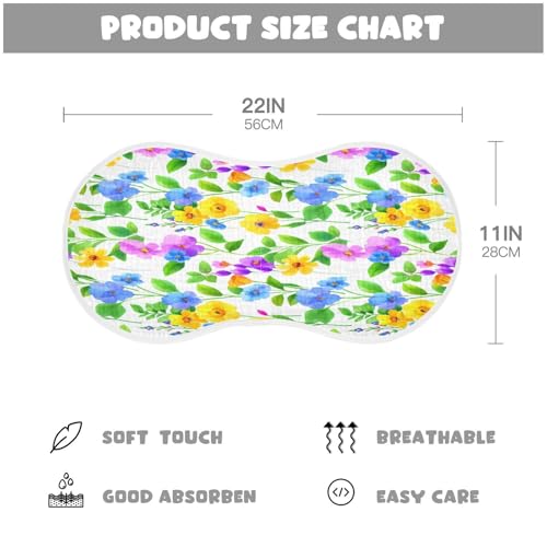 Kigai Colorful Flowers Burp Cloths for Baby 4-Layer Cotton Muslin Burping Cloths 22x11 inch Super Soft & Absorbent Spit Up Burp Rags for Newborn Boys Girls 2 Pack2