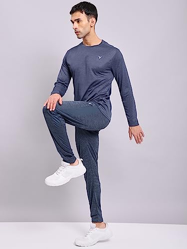 Image of TECHNOSPORT Men's Slim Fit Full Sleeve Round Neck T-Shirt, Double Cool Quick Dry Moisture Wicking Stretchable Sports Gym and Casual Wear