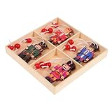 Casse-noisette en bois brut : fabrication en bois, peint à la main en couleur, design vintage, parfait pour les décorations de noël, décoration de casse-noisette