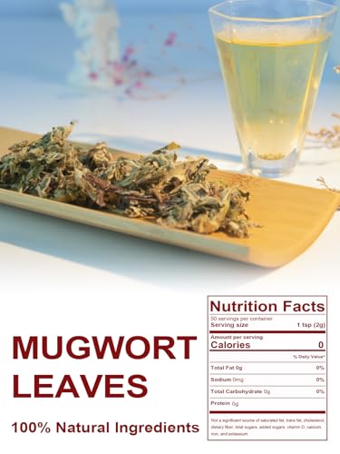 Image of TeeLux Mugwort Tea Loose Leaf, Natural Dried Mugwort Herbal Tea, 3.5oz | Caffeine Free, No Additives