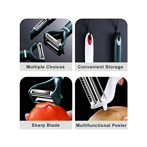 Leize Classic Peeler For Vegetable & Fruit, Green Kitchen Peelers For Potato Apple Carrot, Stainless Steel Y-Shaped Multifunctional Peelers With Ergonomic Handheld Good Durable Easy To Clean #TOP4