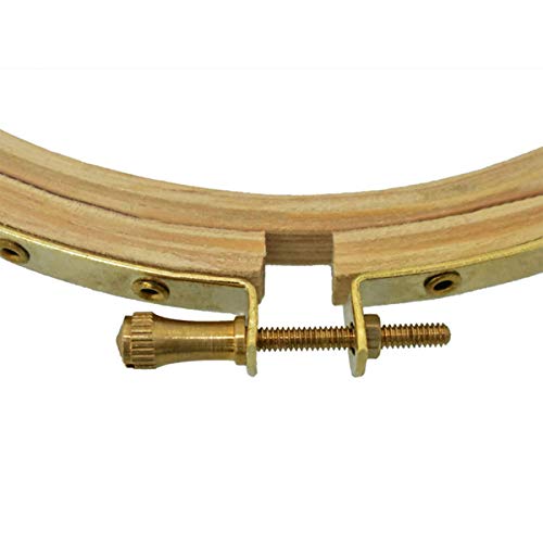 Image of Embroiderymaterial 3Inch Round Wooden Embroidery Hoop Frame with Brass Metal Screw (1 Piece)