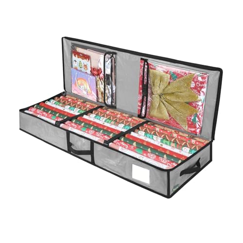 ギフトラップオーガナイザー クリスマス包装紙収納ラップ生地収納袋ラップオーガナイザークリスマス誕生日ギフトロールアクセサリー