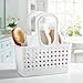 iDesign Portable Plastic Shower Tote Caddy with Handle for College Dorm or Bathroom - White - Made in USA
