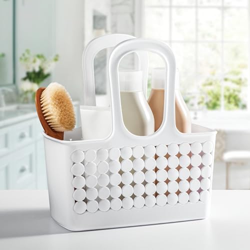 iDesign Orbz Plastic Bathroom Shower Tote, Small College Dorm Caddy for Shampoo, Conditioner, Soap, Cosmetics, Beauty Products, 11.25" x 5.25" x 12", White by InterDesign - Image 3