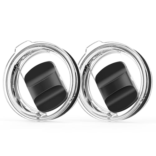 10 oz Wine Tumbler Lid Replacement 2 Pack Magnetic Slider Cup Lids Compatible with YETI 6 oz Espresso Mug 8 oz Stackable Cup 10oz Tumbler and 10 oz Wine Tumbler BPA Free Splash Resistant Covers