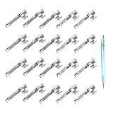 ZGGAZCA 20 Stück Bleistift-Clips für Hemdtasche, mechanische Stift-Clip-Halter mit Platz für Notizbuch, Stahlaufsätze, sichere Metall-Taschenclips für Schreibwerkzeuge und Zubehör