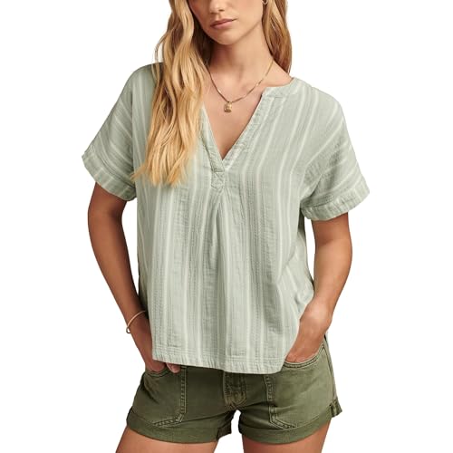 Chemise de camp solide femme Lucky Brand en tissage de qualité supérieure
