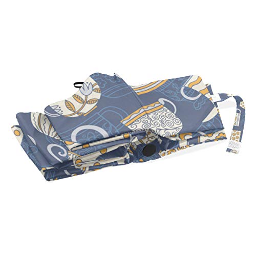 Folding Umbrella Creative Retro Home Kitchen Teapot Windproof Wind Rain Umbrella Rain & Wind Resistant Compact And Lightweight For Business And Travels #TOP4