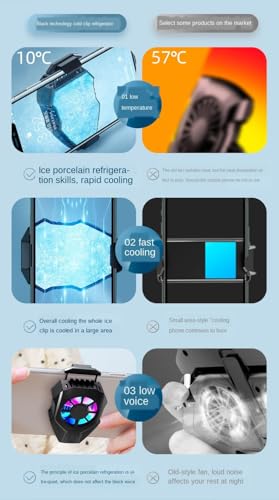 Image of BKN L-01 Fast Cooling Mobile AC Fan Radiator Mobile Cooler for Gaming With USB Powered Smartphone Fan Cooling Radiator Game Cooler for Phone Gaming, Live Streaming