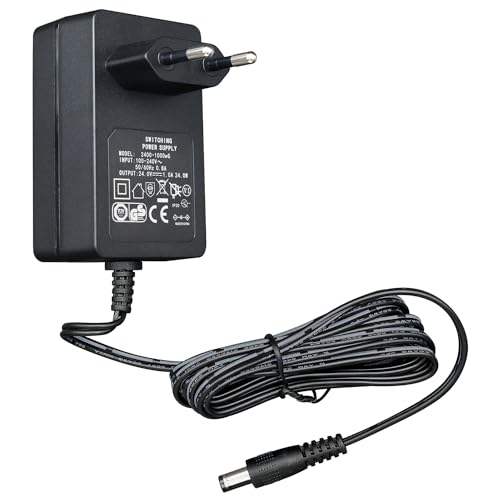 Adattatore Di Alimentazione 24V 1A 24W - Ingresso 100-240V, Uscita DC 24V 1A, Connettore 5.5x2.1mm, Cavo 1.8m, Per Strisce LED E Diffusori