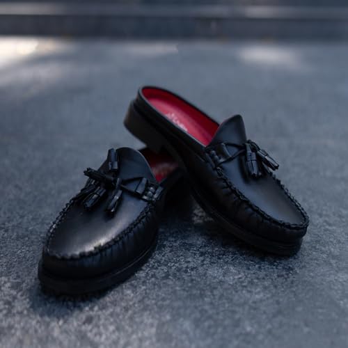 Image of Theater Women SherlocksTassel Loafers | Slip-On Mule Style with Soft Leather Finish | Comfortable & Stylish Flats for Work, Travel, and Casual Outfits