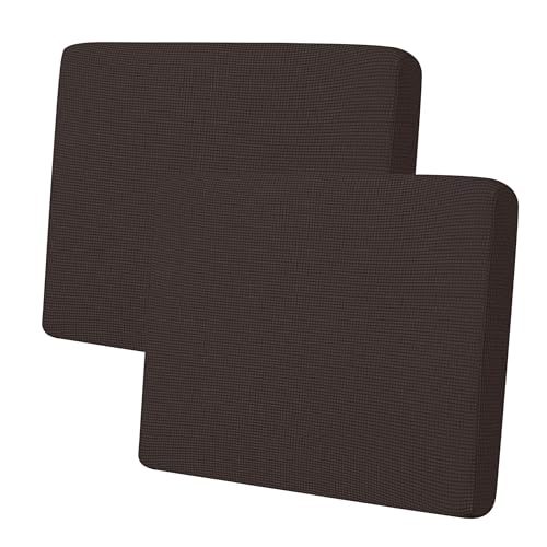 Image of Easy-Going Stretch 2 Pieces Couch Cushion Cover for Sofa Seat | Individual Furniture Protector Sofa slipcover for 2 Cushion Couch Washable Soft with Elastic Bottom Chocolate