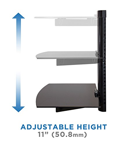 Mount-It! MI-892 Floating Wall Mounted Shelf Bracket Stand For Av Receiver, Component, Cable Box, Playstation thumb #4