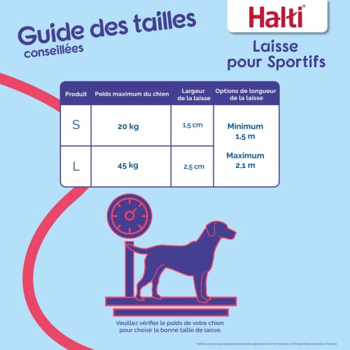 Laisse réfléchissante HALTI mains-libres avec amortisseur rouge L - 6