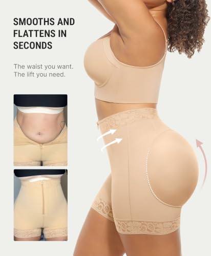 Image of FeelinGirl Tummy Control Shapewear Butt Lifting Faja Shorts Body Shaper