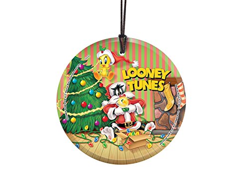 Trend Setters Looney Tunes - Sylvester and Tweetys Christmas StarFire Prints Hanging Glass