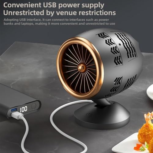 Image of 4000mAh High Speed ๐๐๐๐ก๐๐ซ๐ ๐๐๐๐ฅ๐ Table Fan for Home, ๐๐ฌ๐๐ข๐ฅ๐ฅ๐๐ญ๐ข๐ง๐ ๐๐๐ง with ๐๐๐ ๐๐ข๐ ๐ก๐ญ | ๐๐๐ ๐๐๐ซ๐ฌ๐จ๐ง๐๐ฅ Fan, ๐ ๐๐ฉ๐๐๐ (T - Black)