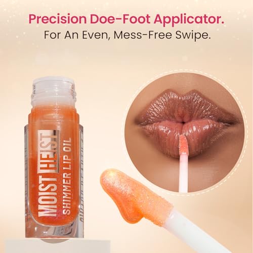 Image of Swiss Beauty Moist Heist Shimmer Lip Oil | Luminous Shine | Hydrating | Lightweight | Shade- 2. Pink Flicker, 4.8g