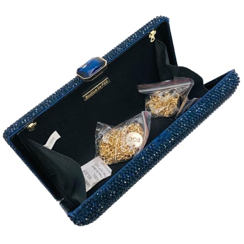 Image of Boutique De FGG Crystal Evening Bags for Women Formal Party Box Clutch Wedding Rhinestone Handbags Bridal Clutch Purse,Mini