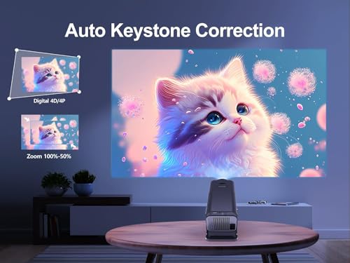 AUN Free Style 1080p Native Resolution Projector for Home 4K Ultra HD Support, 270° Rotatable Android 11, 9500L WiFi Bluetooth YouTube Netflix... - Image 4