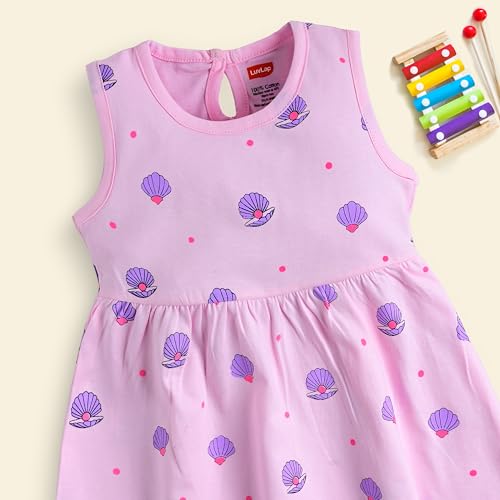 Image of LuvLap Baby Girl 100% Cotton Sleevless Girls Frock Pack of 3