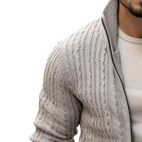 Men's Stand Collar Warm Zip Up Sweater Thick Comfort Knit Outdoor Sweater Casual Cardigan Stylish Fall Winter Sweaters3