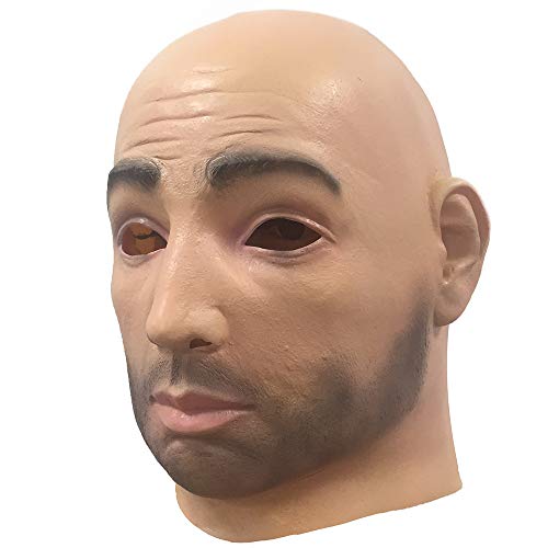 Zhongcai HMASK Realistic Human Latex Mask Head Halloween Masquerade Novelty Masks Costume Dress (Male A) Yellow thumb #2