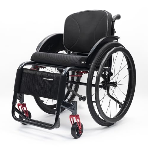 NRNQMTFZ Silla de Ruedas autopropulsada,Ruedas extracción con un botón, Cojín Grueso,Silla de Ruedas de Aluminio para Viajes, Silla de Ruedas de tránsito, Carga de 100 kg(Seat Width 40cm/15.7in)