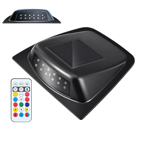 Feu stroboscopique avec télécommande et lampe stroboscopique solaire véhicule 8 couleurs