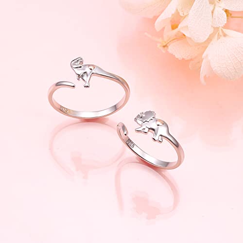 Yearace Sterling Silver Couples Rings - Matching Heart Promise Rings for Him & Her3