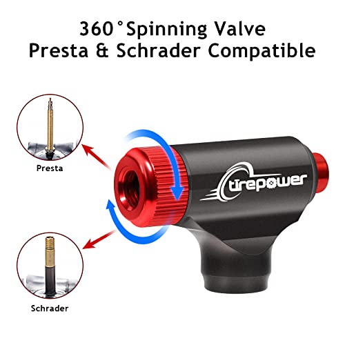 CTREPOWER Inflador de pneu de bicicleta Co2, inflador de CO2, pode funcionar com todas as marcas de