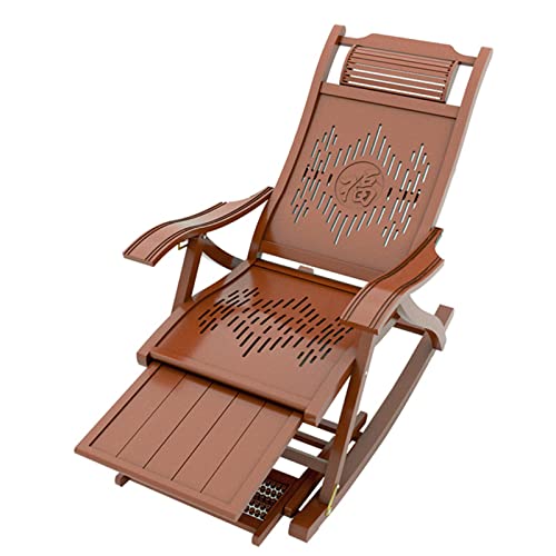 Chaise à bascule avec repose-pieds extensible en bambou pour soulager le dos au jardin