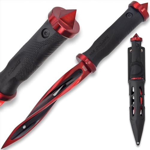 M48 Cyclone Boot Knife | 5 3/4” Stainless Steel Blade | 10 1/2" Overall | Vortec Sheath Included (Red)
