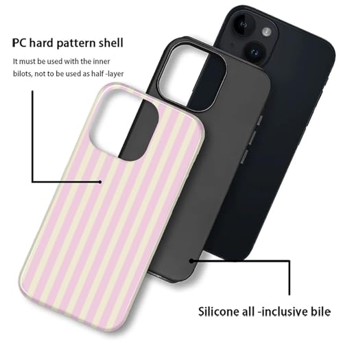 Coque iPhone 14 Plus jaune en silicone et PC rigide à motif rayures - 4