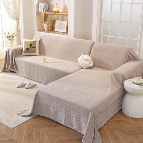 OstepDecor Sectional Couch Covers 2 Pieces, L Shaped Sofa Cover Washable