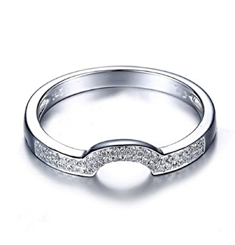 Bague diamants naturels or blanc 14K pour un cadeau d'anniversaire de mariage inoubliable