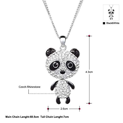 Bijou panda tendance et collier long strass, le cadeau idéal pour elle