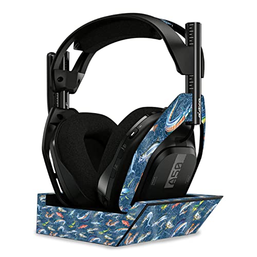 Image of MightySkins Glossy Glitter Skin Compatible with Astro A50 Wireless Headphones + Base Station (Gen 4) - Saltwater Compass | Protective, Durable High-Gloss Glitter Finish | Easy to Apply