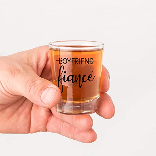 Boyfriend And Girlfriend Shot Glasses Gift Set Engagement Gifts For Couples - Fiance Fiancee Classic Shot Glasses Gift For Him And Her - His And Hers Shot Glasses For Mr And Mrs Bride And Groom-1.5Oz #TOP6