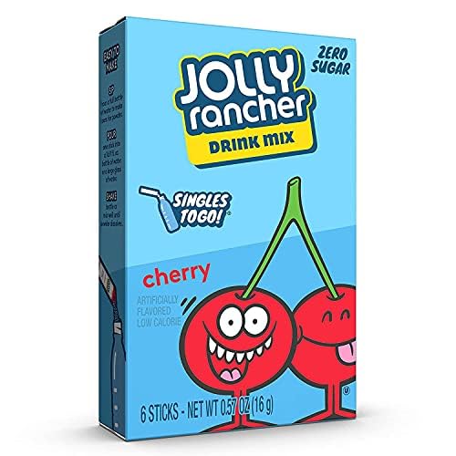 Jolly Rancher Singles-To-Go Sugar Free Drink Mix, Cherry, 6 CT (Pack of 3)