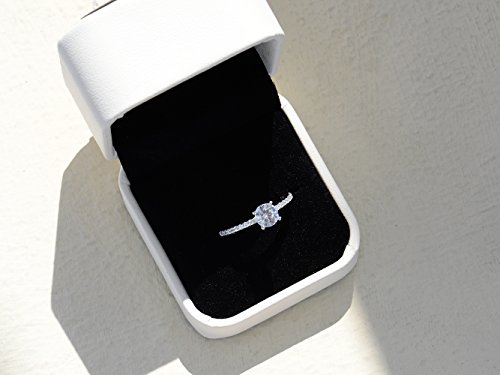 Lemon Grass 1 Ct Halo Solitaire Cubic Zirconia Promise Engagement Ring 925 Sterling Silver Ring Size 7 #TOP7