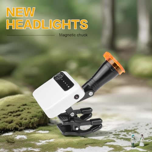 EustomA Cordless 5W LED Spot Light Headlight Head Lamp Clip-on Type with 2 Batteries for Magnifer Loupes YF-015