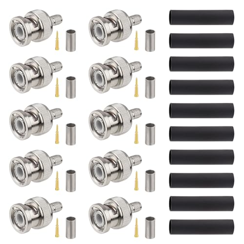 Connecteur à sertir BNC mâle Q9 câble coaxial mini RG8 noir fiche