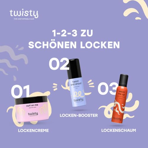 TWISTY Locken Routine Set: Locken Creme, Lockenschaum & Curl Booster - Lockenpflege für Naturlocken, Curly Hair Produkte, Haar Pflege Set für Curls