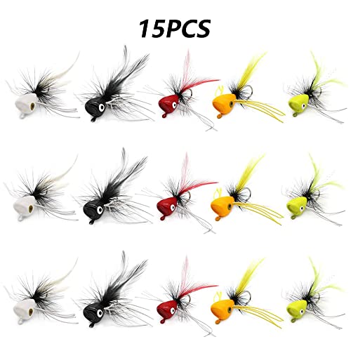 Sctmda 15 Stück Fliegenfischen Set Angeln Bass Pike Fliegen Döbel Fly Fisch Köder Zum Fliegenfischen Fliegen Kit Angeln Nymphs Forellenfliegen Forelle Sitzstange für Barsch Angelzubehör - Image 3