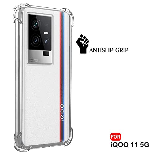 Image of TheGiftKart Crystal Clear Back Cover Case for iQOO 11 5G | Shockproof Soft TPU Case | Cushioned Edges for Ultimate Protection Back Cover Case for iQOO 11 5G (TPU, Transparent)