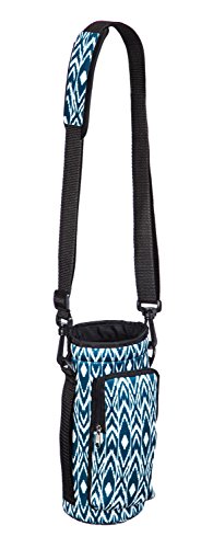 Cypress Home B. Boutique Ikat Neoprene Travel Water Bottle Carrier for Hiking, Strollers and Outdoor Activities