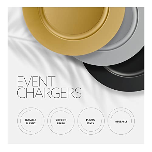Elegant Disposables PPCC-12 13'' Charger Plates Clear Plastic Heavy Duty Disposable Dinner Chargers Serve Ware Dishes Platters Tableware Pack Of 12 thumb #4