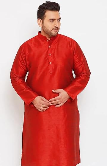 Rameshwaram Fabrics Men's Indian Kurta (Only) Shirt, Suitable with Dhoti Pajama Trouser, Gift2